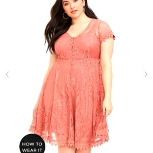 Torrid Blush Lace Dress NWT size 1/14-16/XL